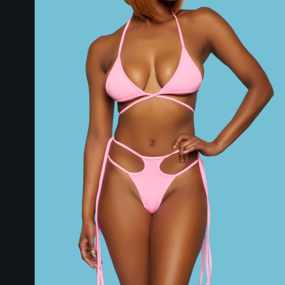 Pink Two Piece Bathing Suit